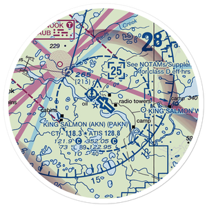 King Salmon Airport (AKN) VFR Sectional Sticker (20 mile)