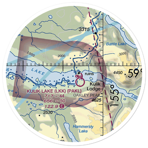 Kulik Lake Airport (LKK) VFR Sectional Sticker (20 mile)