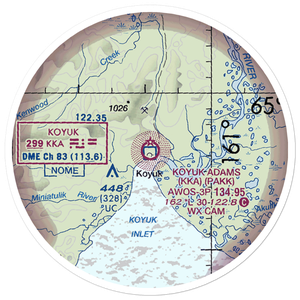 Koyuk Alfred Adams Airport (KKA) VFR Sectional Sticker (20 mile)