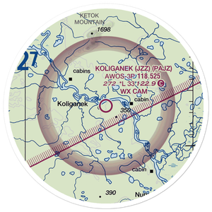 Koliganek Airport (JZZ) VFR Sectional Sticker (20 mile)