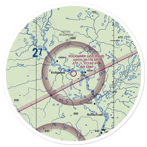 Koliganek Airport (JZZ) VFR Sectional Sticker (30 mile)