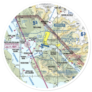 Juneau International Airport (JNU) VFR Sectional Sticker (20 mile)