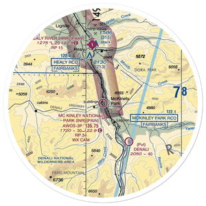 McKinley National Park Airport (INR) VFR Sectional Sticker (30 mile)