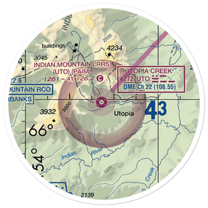 Indian Mountain LRRS Airport (UTO) VFR Sectional Sticker (20 mile)