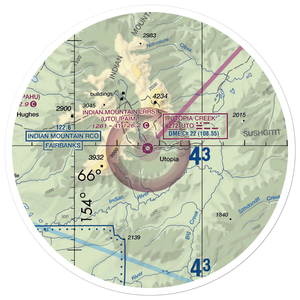 Indian Mountain LRRS Airport (UTO) VFR Sectional Sticker (30 mile)