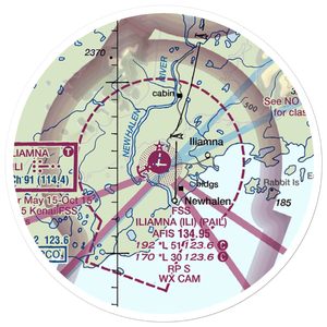 Iliamna Airport (ILI) VFR Sectional Sticker (20 mile)