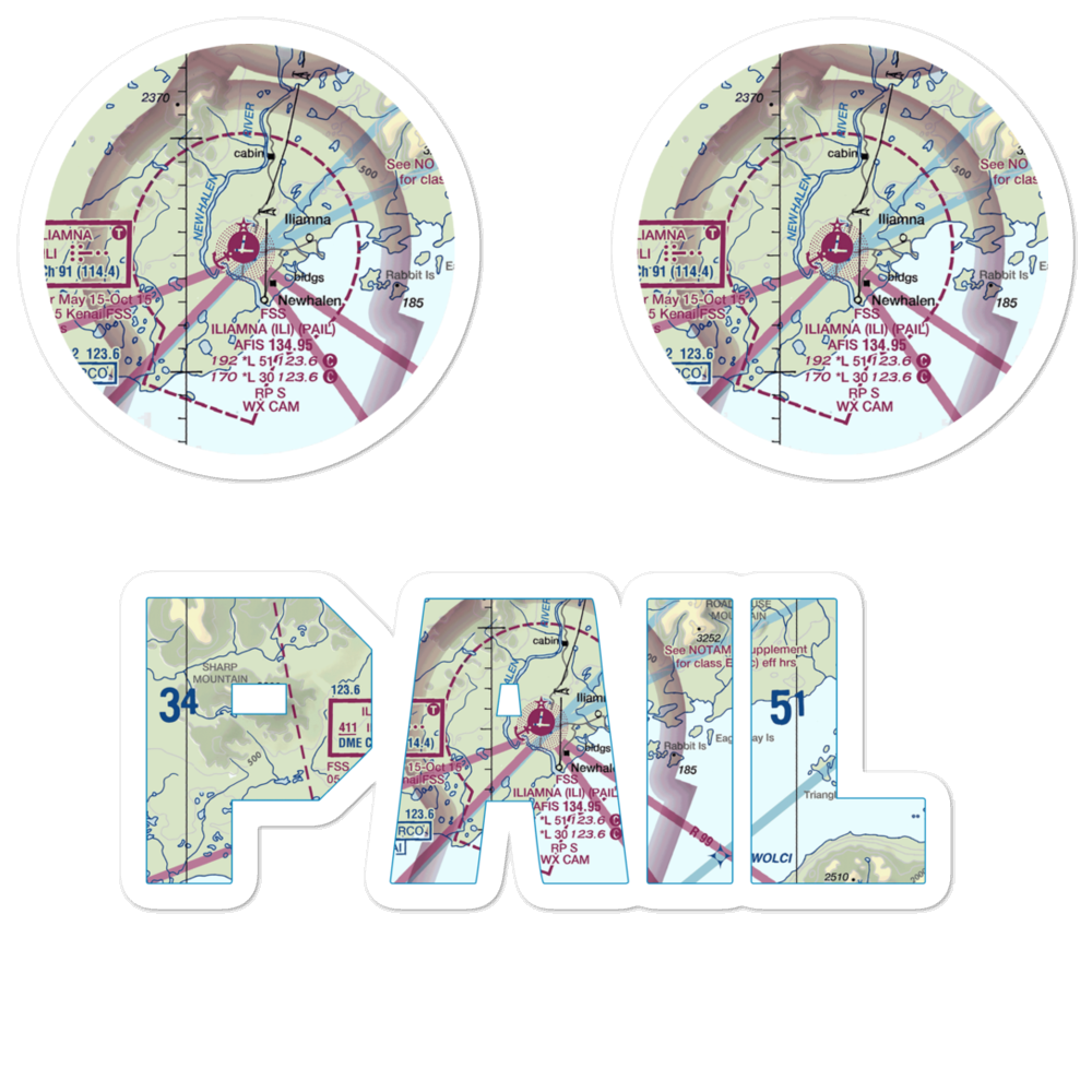 Iliamna Airport (ILI) VFR Sectional Sticker Pack 
