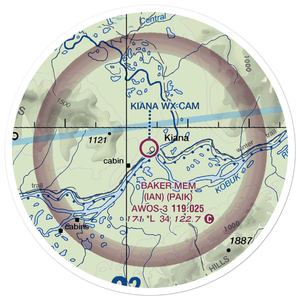 Bob Baker Memorial Airport (IAN) VFR Sectional Sticker (20 mile)