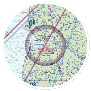 Egegik Airport (EII) VFR Sectional Sticker (30 mile)