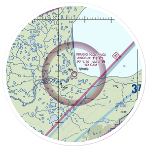 Igiugig Airport (IGG) VFR Sectional Sticker (30 mile)