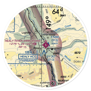 Healy River Airport (HRR) VFR Sectional Sticker (20 mile)
