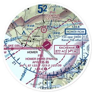 Homer Airport (HOM) VFR Sectional Sticker (20 mile)