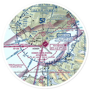 Homer Airport (HOM) VFR Sectional Sticker (30 mile)