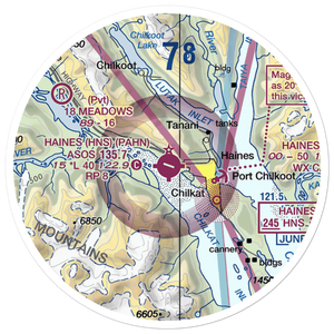 Haines Airport (HNS) VFR Sectional Sticker (20 mile)