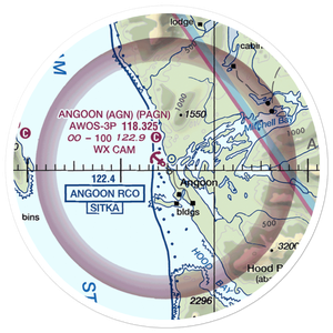 Angoon Seaplane Base (AGN) VFR Sectional Sticker (20 mile)