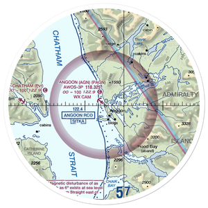 Angoon Seaplane Base (AGN) VFR Sectional Sticker (30 mile)