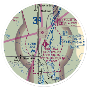 Gulkana Airport (GKN) VFR Sectional Sticker (20 mile)