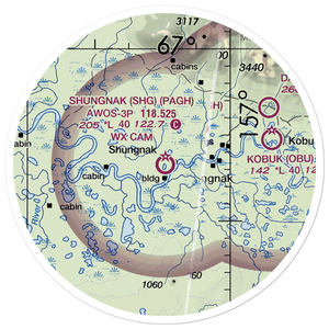 Shungnak Airport (SHG) VFR Sectional Sticker (20 mile)