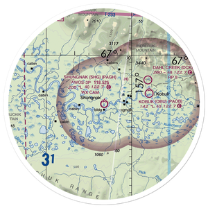 Shungnak Airport (SHG) VFR Sectional Sticker (30 mile)