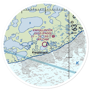 Kwigillingok Airport (GGV) VFR Sectional Sticker (20 mile)
