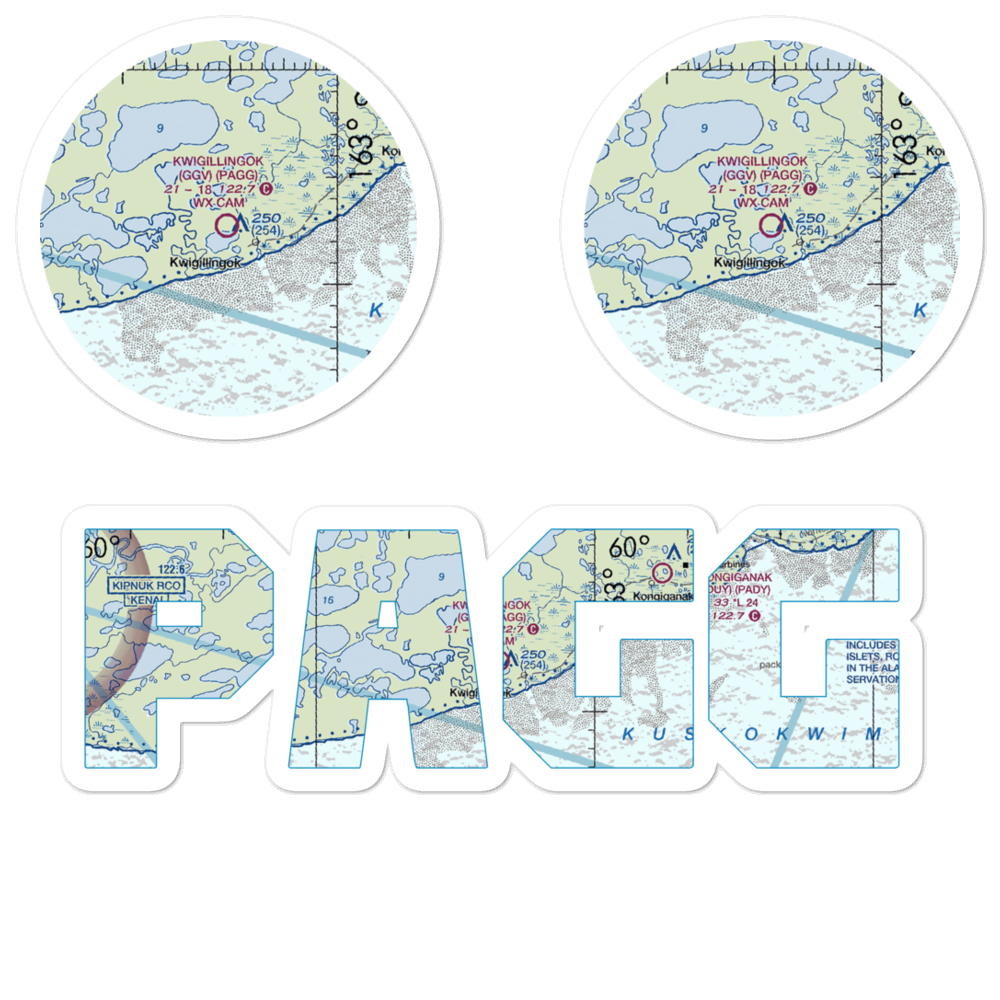 Kwigillingok Airport (GGV) VFR Sectional Sticker Pack 