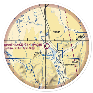 Galbraith Lake Airport (GBH) VFR Sectional Sticker (20 mile)