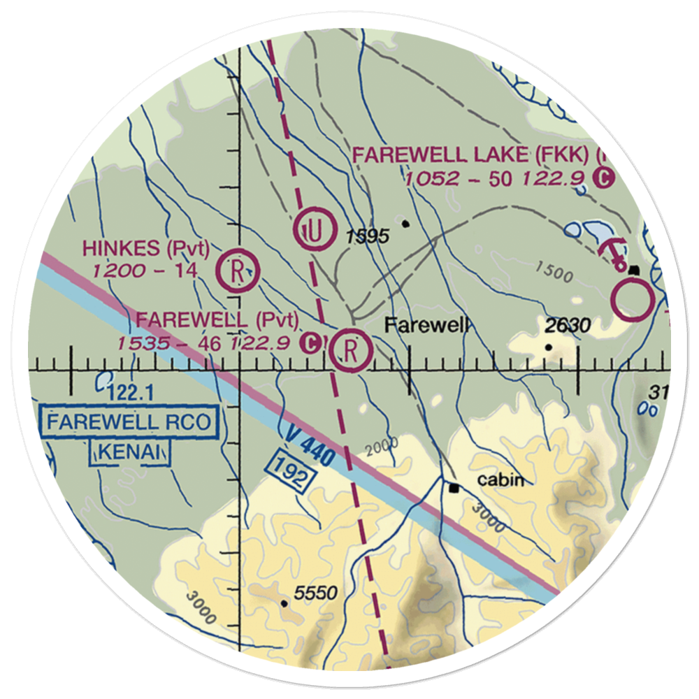 Farewell Airport (FWL) VFR Sectional Sticker (20 mile) 