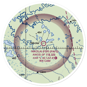 Nikolai Airport (FSP) VFR Sectional Sticker (20 mile)