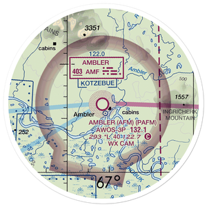 Ambler Airport (AFM) VFR Sectional Sticker (20 mile)