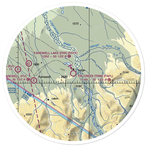 Tin Creek Airport (TNW) VFR Sectional Sticker (30 mile)