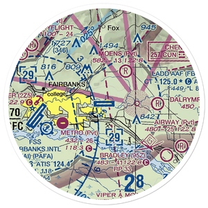 Ladd AAF Airfield (FBK) VFR Sectional Sticker (20 mile)