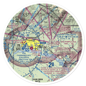 Ladd AAF Airfield (FBK) VFR Sectional Sticker (30 mile)