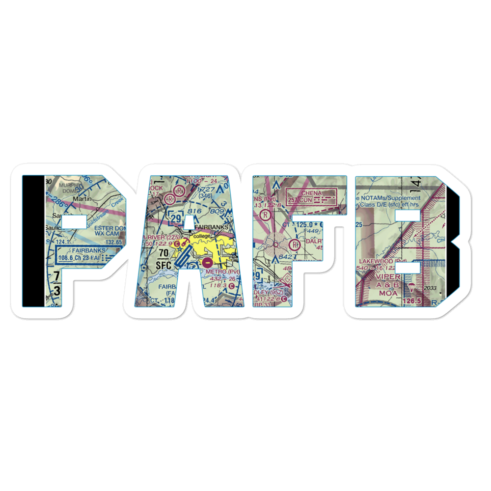 Ladd AAF Airfield (FBK) VFR Sectional Sticker 