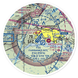 Fairbanks International Airport (FAI) VFR Sectional Sticker (20 mile)
