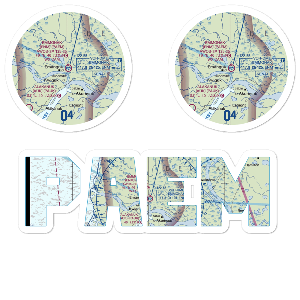 Emmonak Airport (ENM) VFR Sectional Sticker Pack 
