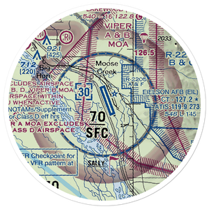 Eielson Air Force Base (EIL) VFR Sectional Sticker (20 mile)