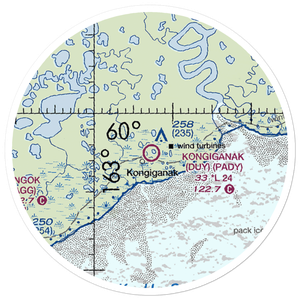 Kongiganak Airport (DUY) VFR Sectional Sticker (20 mile)