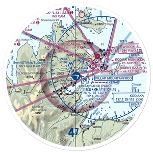 Kodiak Airport (ADQ) VFR Sectional Sticker (30 mile)