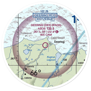 Deering Airport (DEE) VFR Sectional Sticker (20 mile)