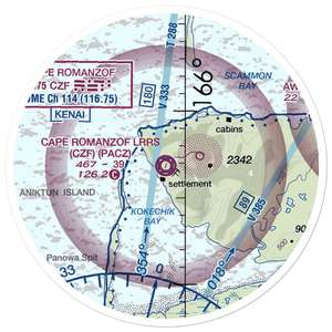 Cape Romanzof LRRS Airport (CZF) VFR Sectional Sticker (20 mile)
