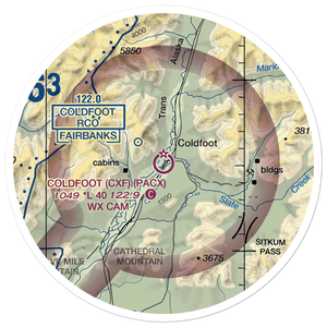 Coldfoot Airport (CXF) VFR Sectional Sticker (20 mile)