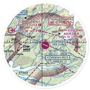 Merle K (Mudhole) Smith Airport (CDV) VFR Sectional Sticker (20 mile)