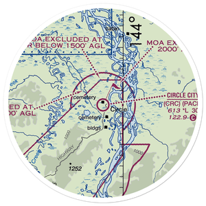 Circle City /New/ Airport (CRC) VFR Sectional Sticker (20 mile)