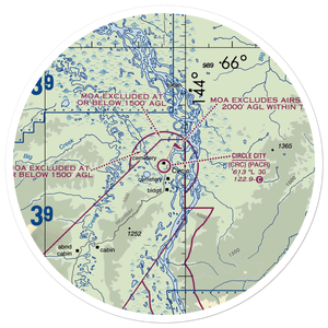Circle City /New/ Airport (CRC) VFR Sectional Sticker (30 mile)