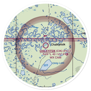 Chalkyitsik Airport (CIK) VFR Sectional Sticker (20 mile)