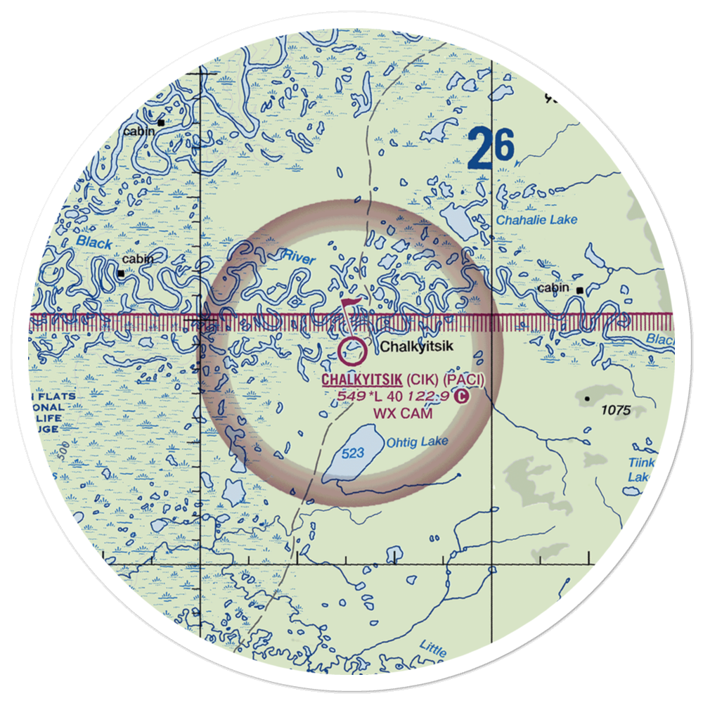 Chalkyitsik Airport (CIK) VFR Sectional Sticker (30 mile) 