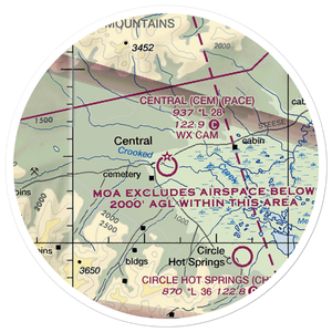 Central Airport (CEM) VFR Sectional Sticker (20 mile)