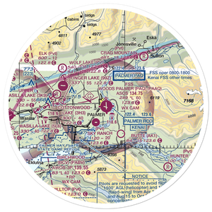 Warren Bud Woods Palmer Municipal Airport (PAQ) VFR Sectional Sticker (30 mile)
