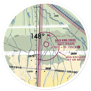 Gold King Creek Airport (AK7) VFR Sectional Sticker (20 mile)