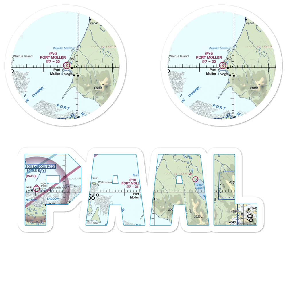 Port Moller Airport (PML) VFR Sectional Sticker Pack 